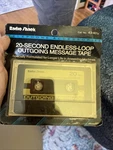 New Vtg Radio Shack 20-SECOND Endless-loop Outgoing Message Tape 43-401A Sealed. Fixed Price $14.99.