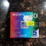 Sony Mini Disk 5-DISC Set 5MDW80CRX Color Mix. Fixed Price $48.95.