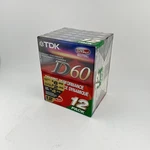 12 Pack Tdk D60 Cassette Tapes High Output Iec 1/TYPE Factory Sealed. Fixed Price $11.95.
