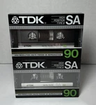 Lot Of 2 1985 Tdk SA90 Type Ii High Resolution Blank Audio Cassette Tapes. Fixed Price $24.95.