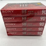Lot Of 5 New Sony 90 Minute Blank Audio Cassette Tapes High Fidelity. Fixed Price $10.00.