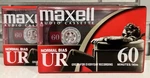 2 Maxell UR-60 Normal-bias Blank Recordable Cassette Tapes New, Factory Sealed. Fixed Price $7.50.