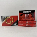 Lot Of 3- Sony + 1 Jvc Hf 60 Minute Blank Cassette Tapes New. Fixed Price $9.99.