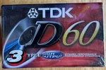Sealed 3 Pack Tdk High Output Ieci Type D60 Dynamic Performance Blank Cassette. Fixed Price $6.00.