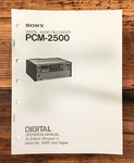 Sony PCM-2500 Dat Owner / User Manual *original* #2. Fixed Price $24.97.
