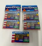 Lot Of 5 Memorex Dbs 110 Vtg Blank Audio Tape Cassettes New Factory Sealed. Fixed Price $17.99.