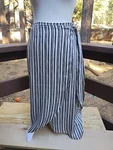 Black Tape Women's Wrap Waist Striped Skirt Work Travel Casual Party Sz. Fixed Price $12.99.