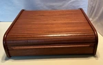 Vintage Eid Teak Wood Roll Top Cassette Tape Storage Holder Organizer Case Box. Fixed Price $50.00.