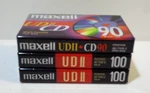 (3) Maxell Udii High Bias Blank Sealed Cassettes Tapes (2X100MIN) (1X90) New. Fixed Price $19.99.