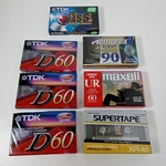 Lot Of 7 Sealed Blank Cassette Tapes Tdk D60 Maxell UR60 Memorex 90 Realistic. Fixed Price $9.99.