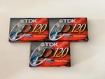 3 Sealed Tdk D120 High Output Minute Blank Audio Cassette Tape. Fixed Price $24.99.