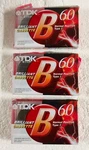 3 Pack Tdk B-60 Normal Position Type Brilliant Audio Cassette Tapes. Fixed Price $11.99.