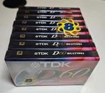 Tdk D60 Blank Cassette Tapes Pack Of 8 Ieci Type High Output New Sealed. Fixed Price $24.88.