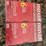 Lot Maxell T-120 Vhs Tapes New Sealed 6 Hours High Grade Blank Cassette 1123B. Fixed Price $9.99.