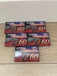 5 Pk Tdk High Output Audio Cassette Tapes (blank Ieci/type I) D60 New Sealed. Fixed Price $11.99.