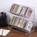 Tabletop 2 Tier Clear Acrylic Cassette Tape Holder With Cutout Handles. Fixed Price $56.99.