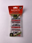 New Sealed - 3 Pack Sony MC60BLANK Microcassette Tapes 120MINUTES Each. Fixed Price $15.00.