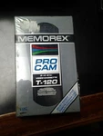 Brand New Memorex Pro Cam T-120 Blank Video Cassette Never Opened. Fixed Price $10.50.