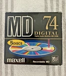 Maxell MD74-RM Pack Blank Mini Discs (5) (sealed). Fixed Price $30.00.