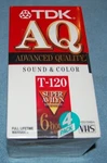 Tdk Aq T-120 4 Pack (6 Hours Per Tape), New & Factory Sealed. Fixed Price $8.99.