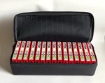 Vtg Tdk Cassette Holder & 15 D90 Blank Audio Tapes Japan Sealed. Fixed Price $130.00.