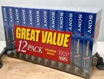 Sony T-120VF Vhs Blank Tapes Pack Premium Grade Factory Sealed Nos. Fixed Price $65.00.