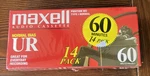 New 14 Pack Maxell Ur 60 Minute Blank Audio Recording Cassette Tapes Normal Bias. Fixed Price $23.10.