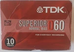 Tdk 10-COUNT Box Superior Normal Bias D60 Aduio Cassettes, New In. Fixed Price $18.99.