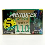 Memorex 5-PACK CD2 110 Min High Bias Blank Audio Cassette Tape, New Sealed. Fixed Price $29.99.