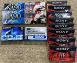 Lot Of 14 Blank Cassette Tapes Tdk SA90 Maxell Xlii Sony Hf Pro. Fixed Price $49.99.