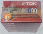 Vintage Tdk Blank Audio Cassette Tape Lot Sealed Superior Normal Bias D90S6F. Fixed Price $23.96.