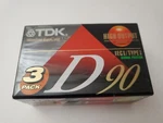 New Sealed Pack Tdk D-90S3 Blank Recordable Cassette Tapes Min. (R2). Fixed Price $10.00.