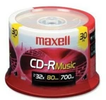 Wb Maxell 625335 CDR-80 Music Gold Recordable Discs 32X 700MB Min 30 Pack. Fixed Price $24.99.