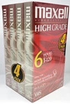 4-PACK Maxell Vhs T-120 6-HR High Grade Blank Tapes Factory Sealed +1 Spartan. Fixed Price $15.87.
